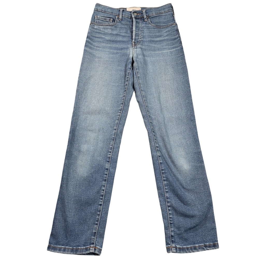 Everlane Ankle Jeans Womens 24 Blue Medium Wash Mid Rise Slim Straight Denim